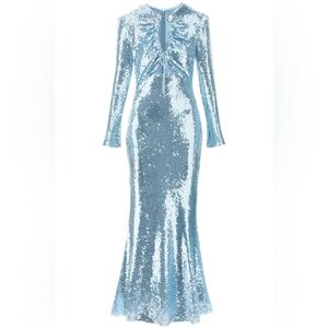 Self-Portrait Light Blue Sequin Maxi Dress